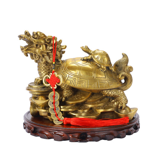 Brass Feng Shui Dragon Turtles For Wealth Fortune and Career
