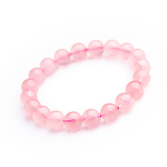 Natural Gemstones Round Beads Energy Power Pink Crystal Bracelet FOR Love&Sociable