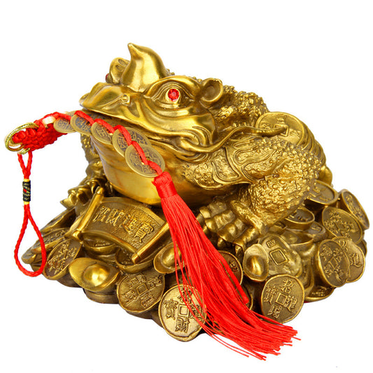 Brass Feng Shui Money Three Legged Frog For Wealth and RICH